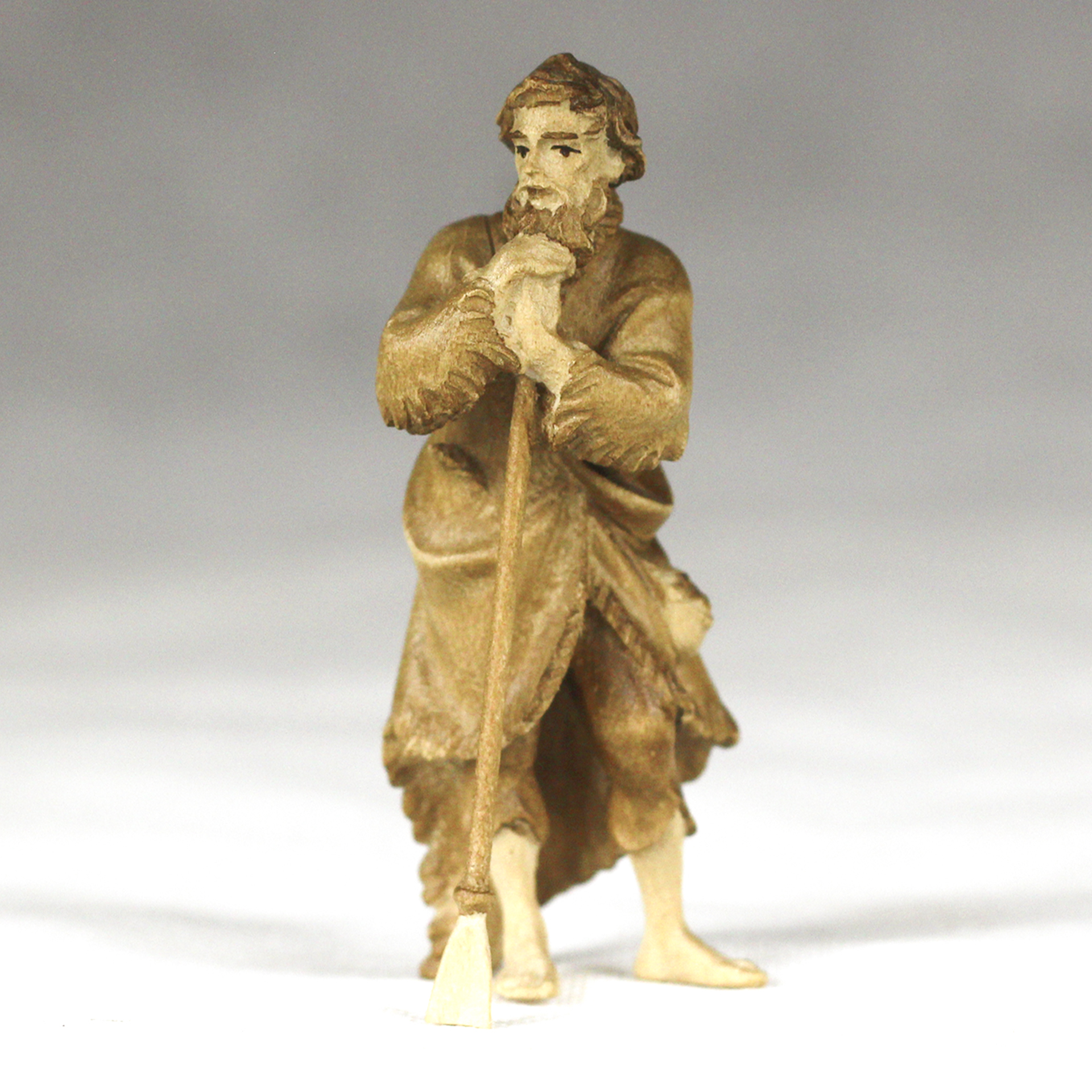 Krippenfigur Schäfer mit Harke