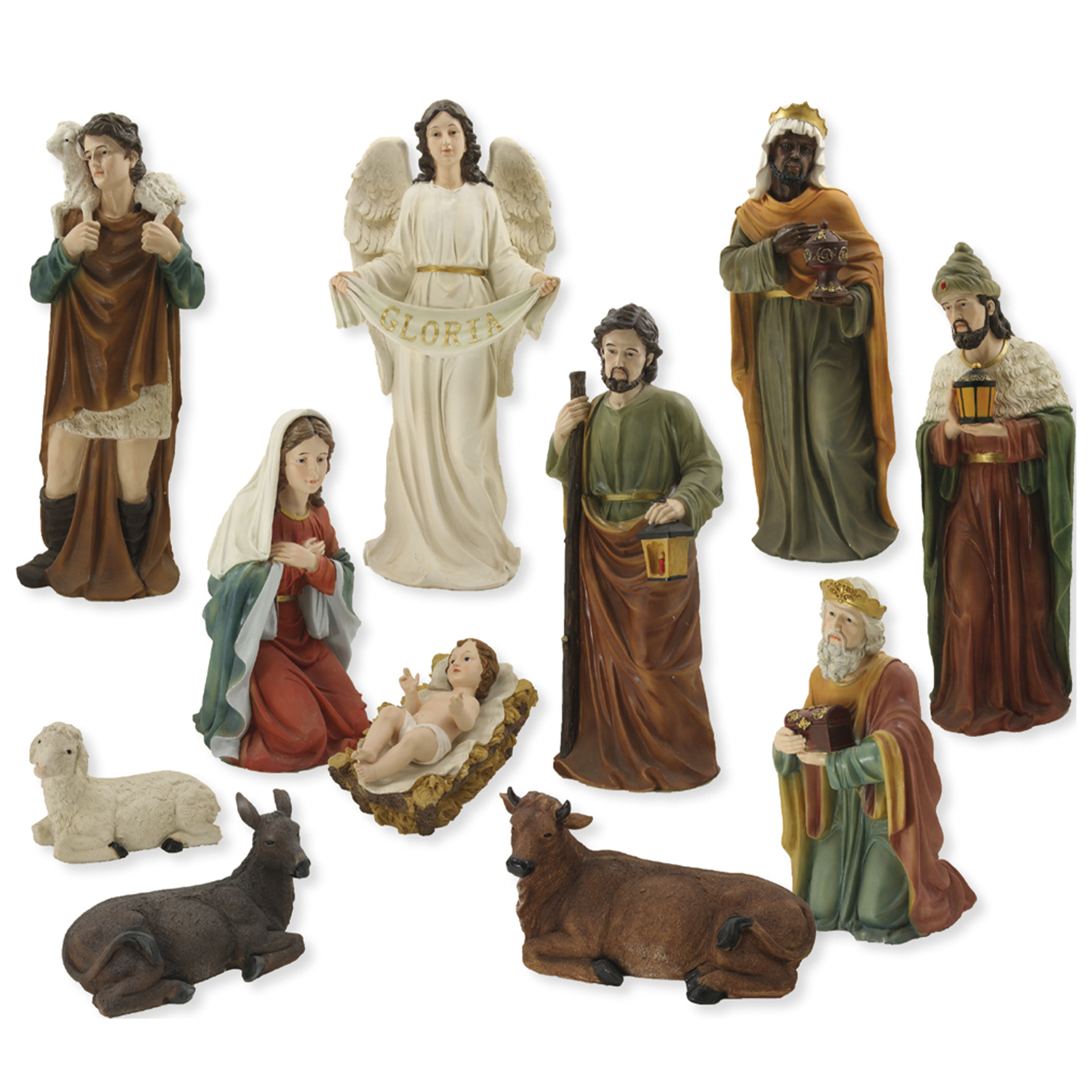 Krippenfiguren 11-tlg. Set Krippenfiguren 11-tlg. zur Gesltung einer großen Krippe