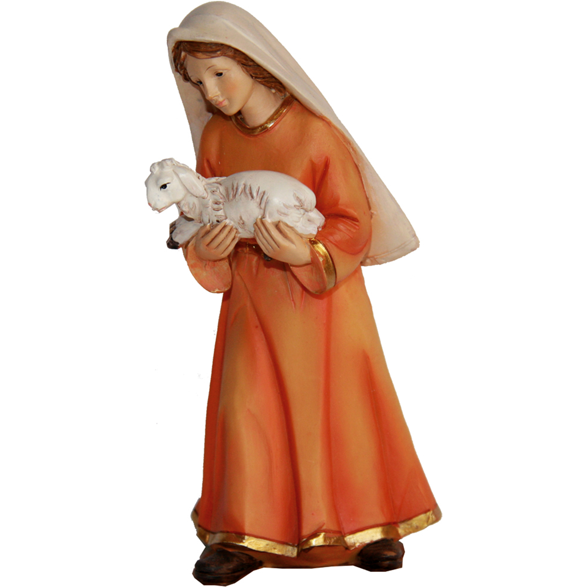 Krippenfigur Zusatzfigur Bäuerin mit Schaf Krippenfigur Zusatzfigur Bäuerin mit Schaf
