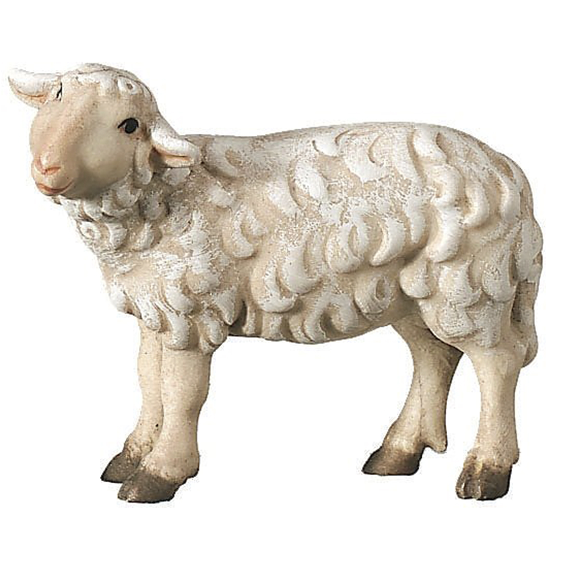 Krippenfigur Schaf schaut nach links