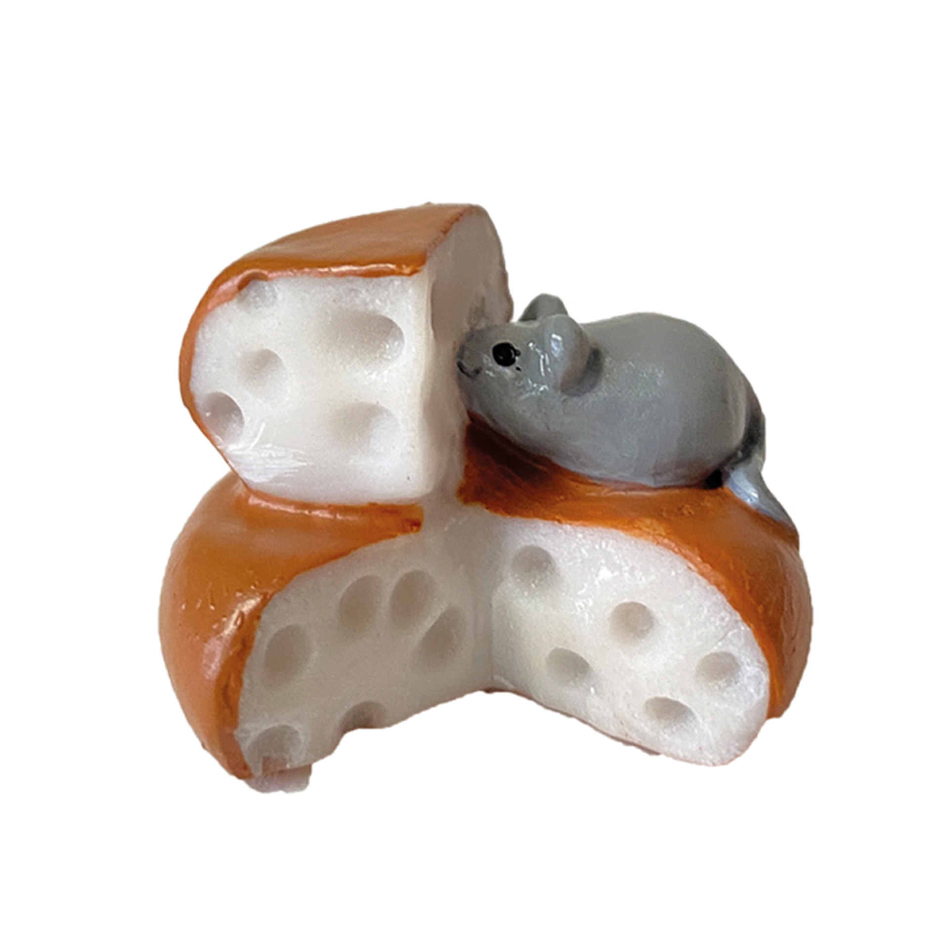 Maus mit Käse Figur, Spielzeug, Kunst, Porzellan, Töpferei
