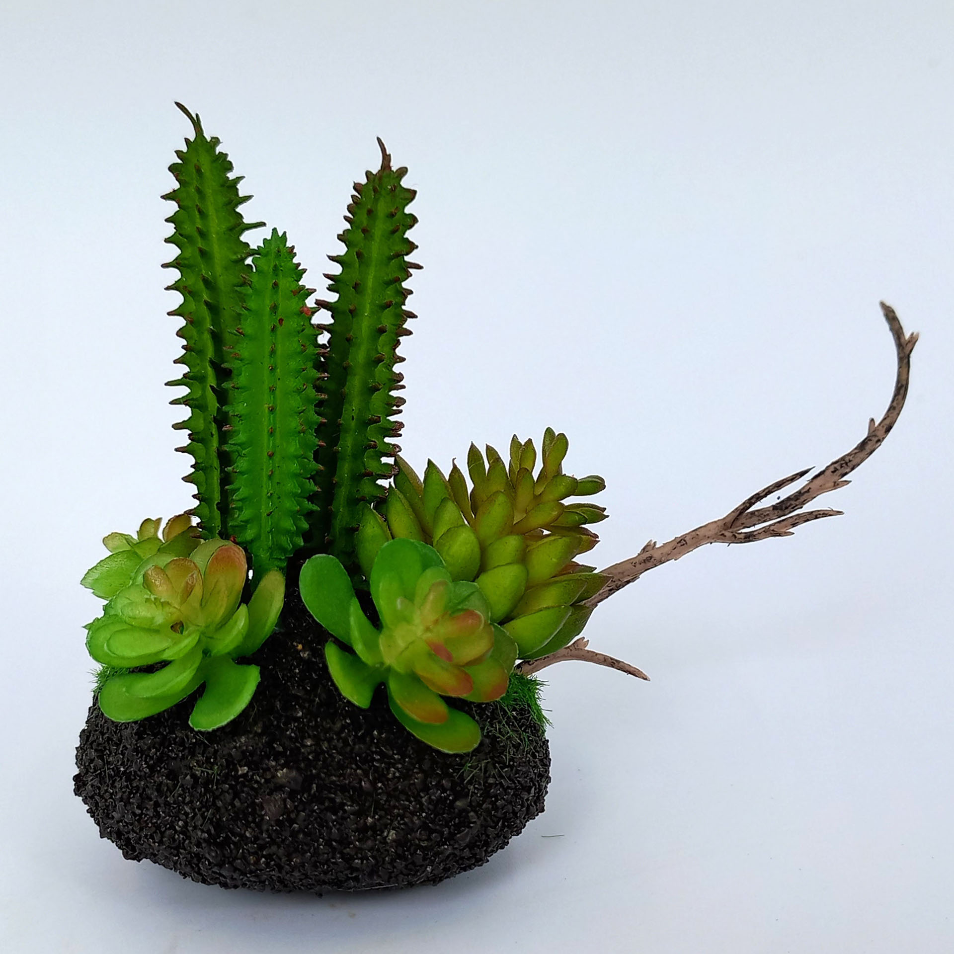 Kunstpflanze Mini-Sukkulente 8cm Krippenbotanik Wohnraumdekoration