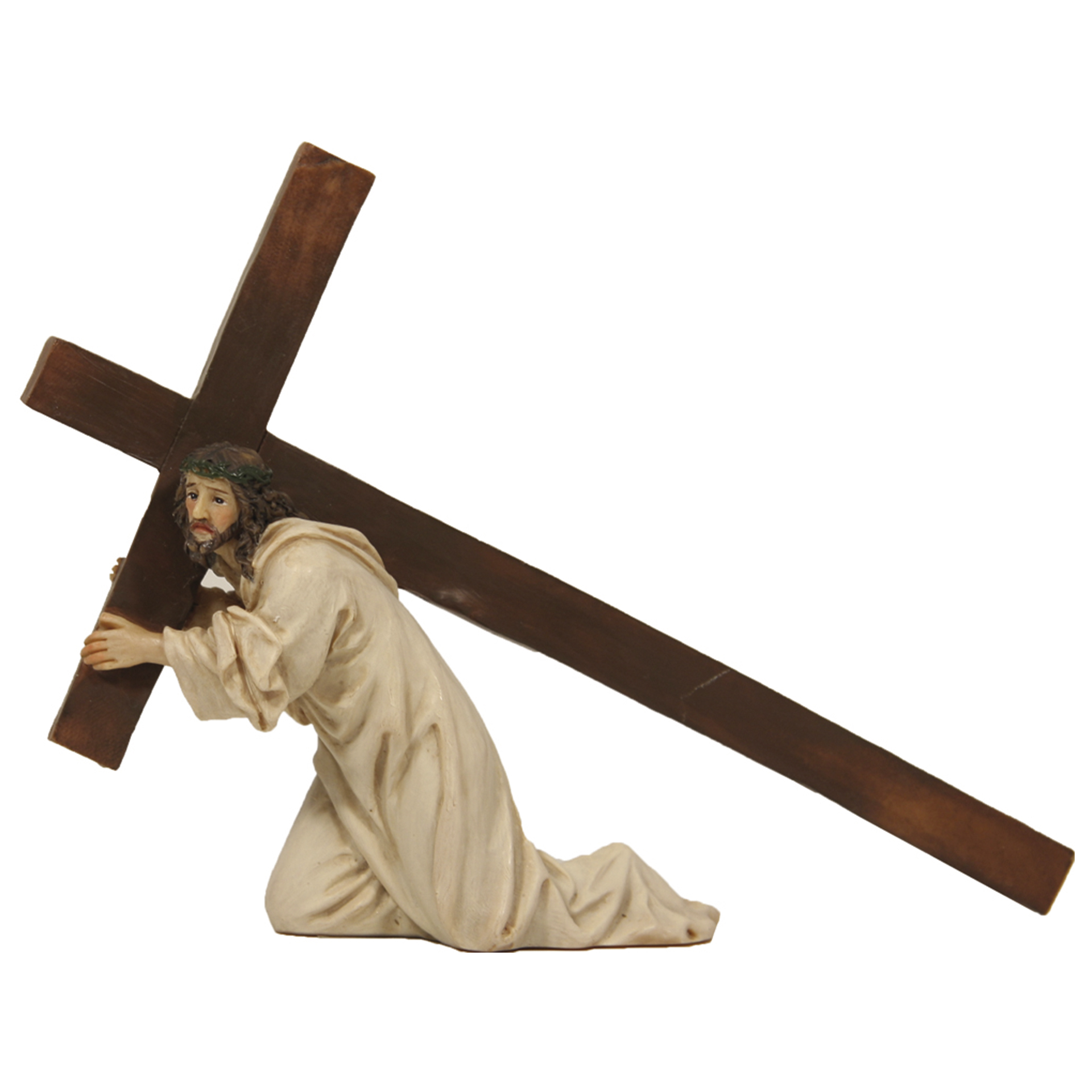Passionsfiguren Jesus unter dem Kreuz