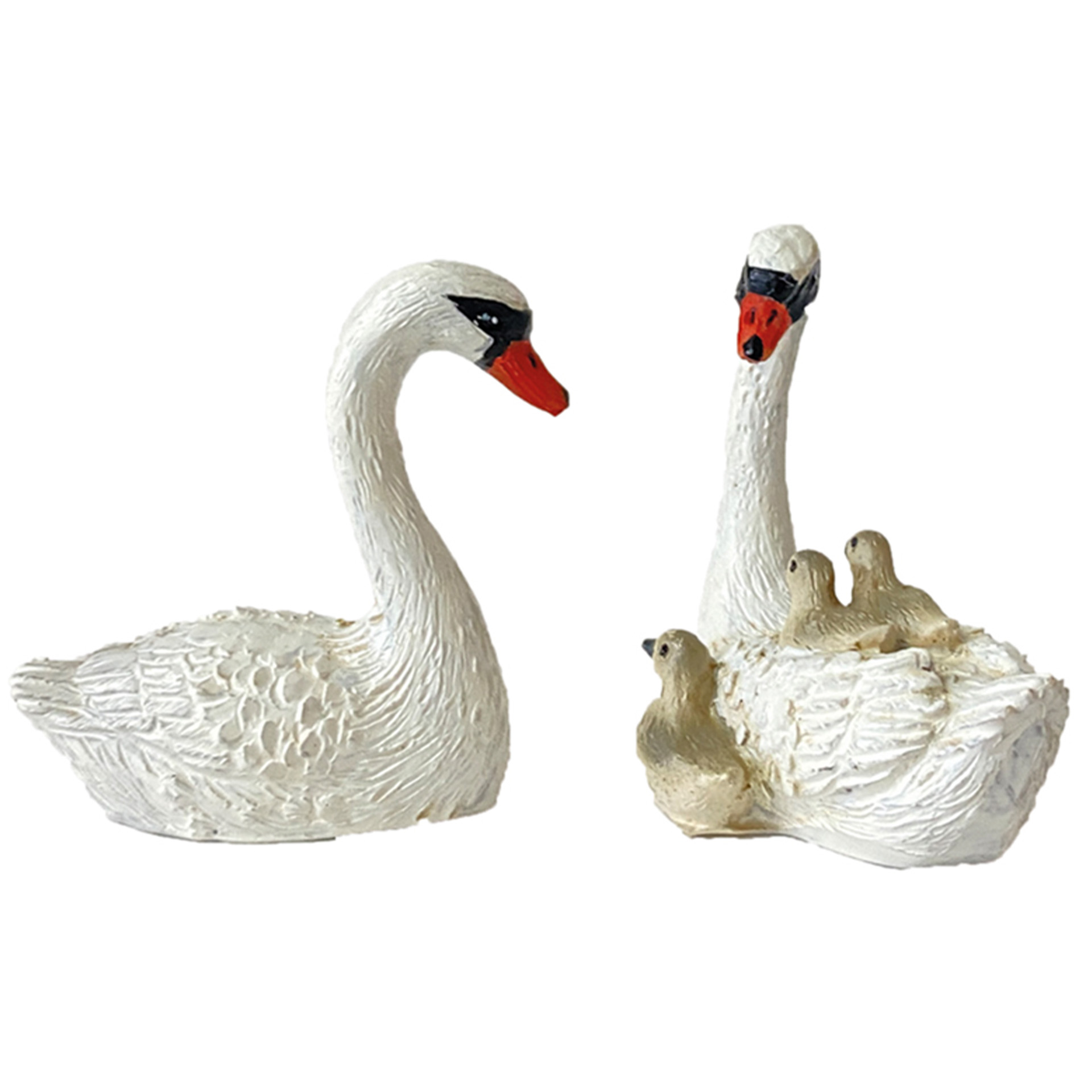 Schwanenfamilie, 3,6cm 2tlg. Tier, Vogel, Schwan
