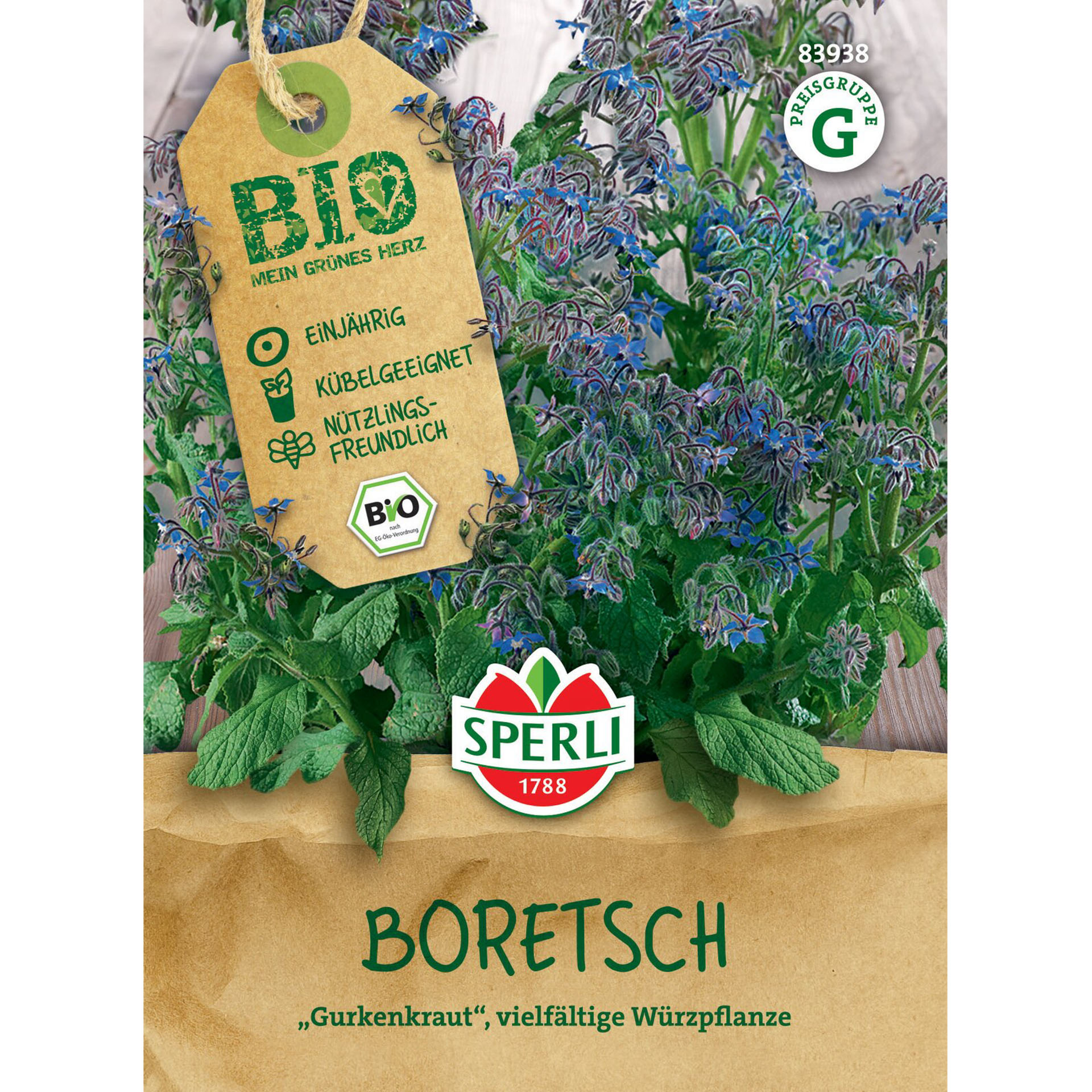 BIO Boretsch, Kräutersamen Kräuterig, Kräuter, Pflanze, Blume