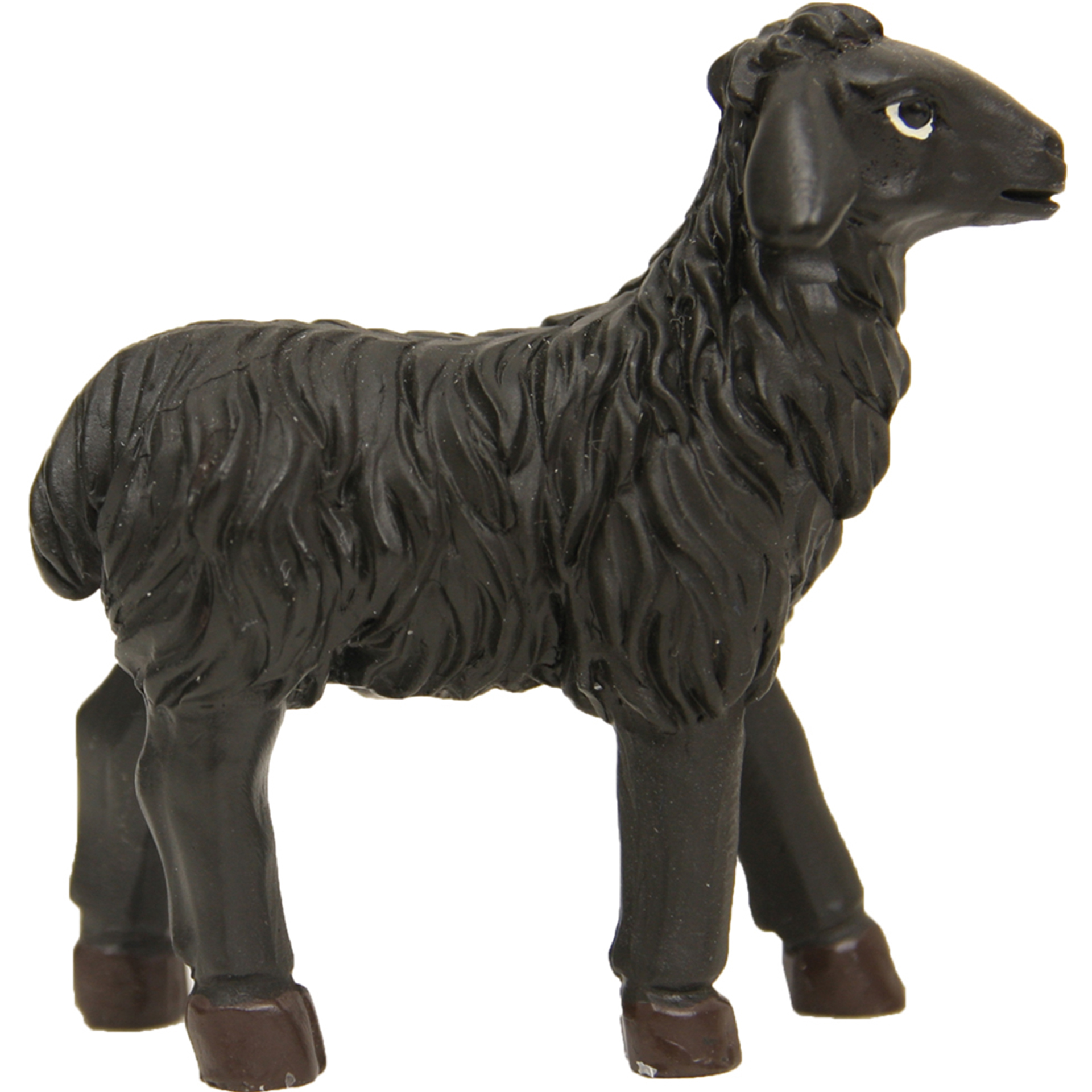 Schaf schwarz stehend Krippenfigur Tierfigur