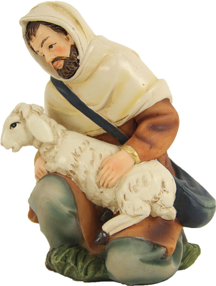 Hirte kniend mit Schaf, für 11cm Figuren