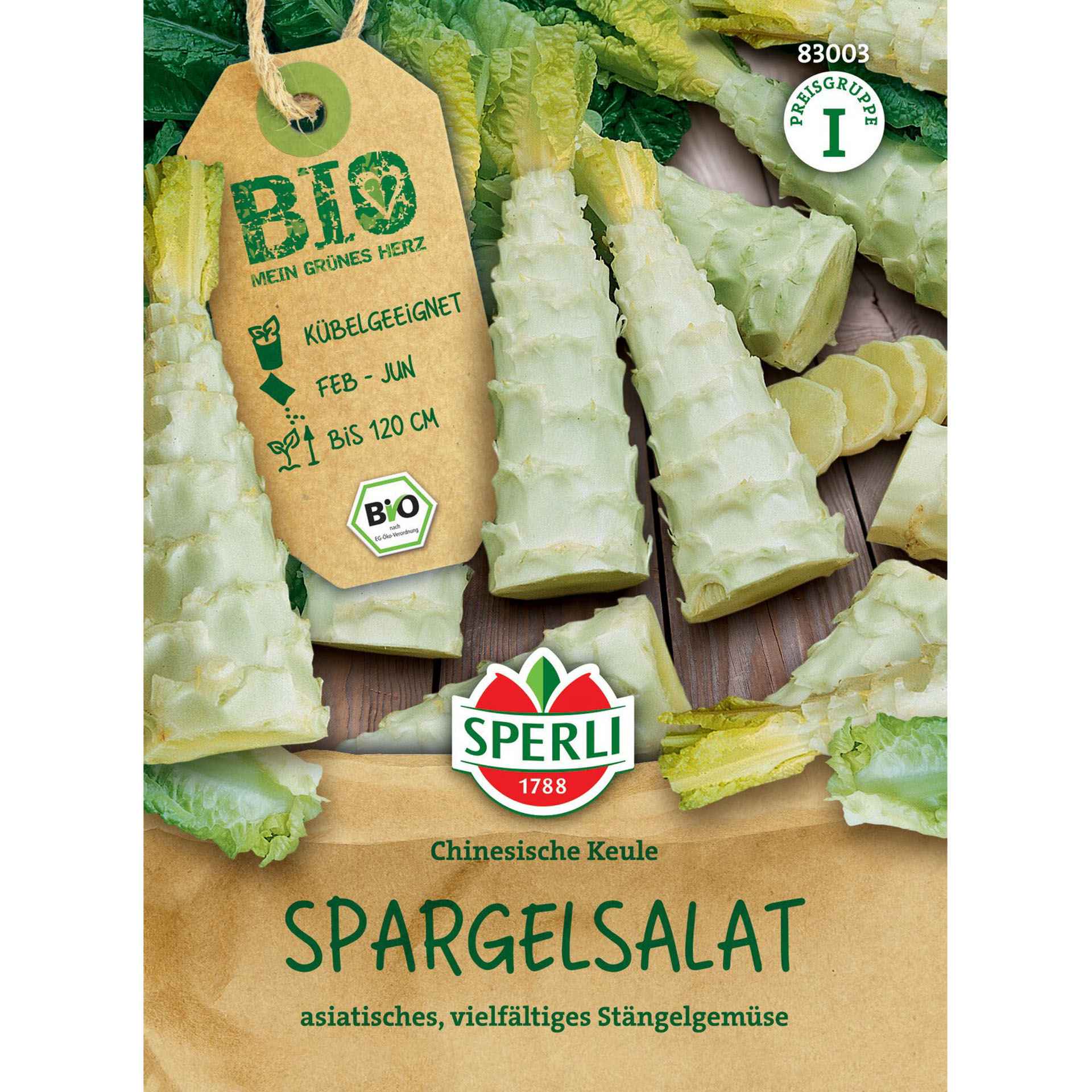 BIO Spargelsalat 'Chinesische Keule', Gemüsesamen Essen, Produzieren