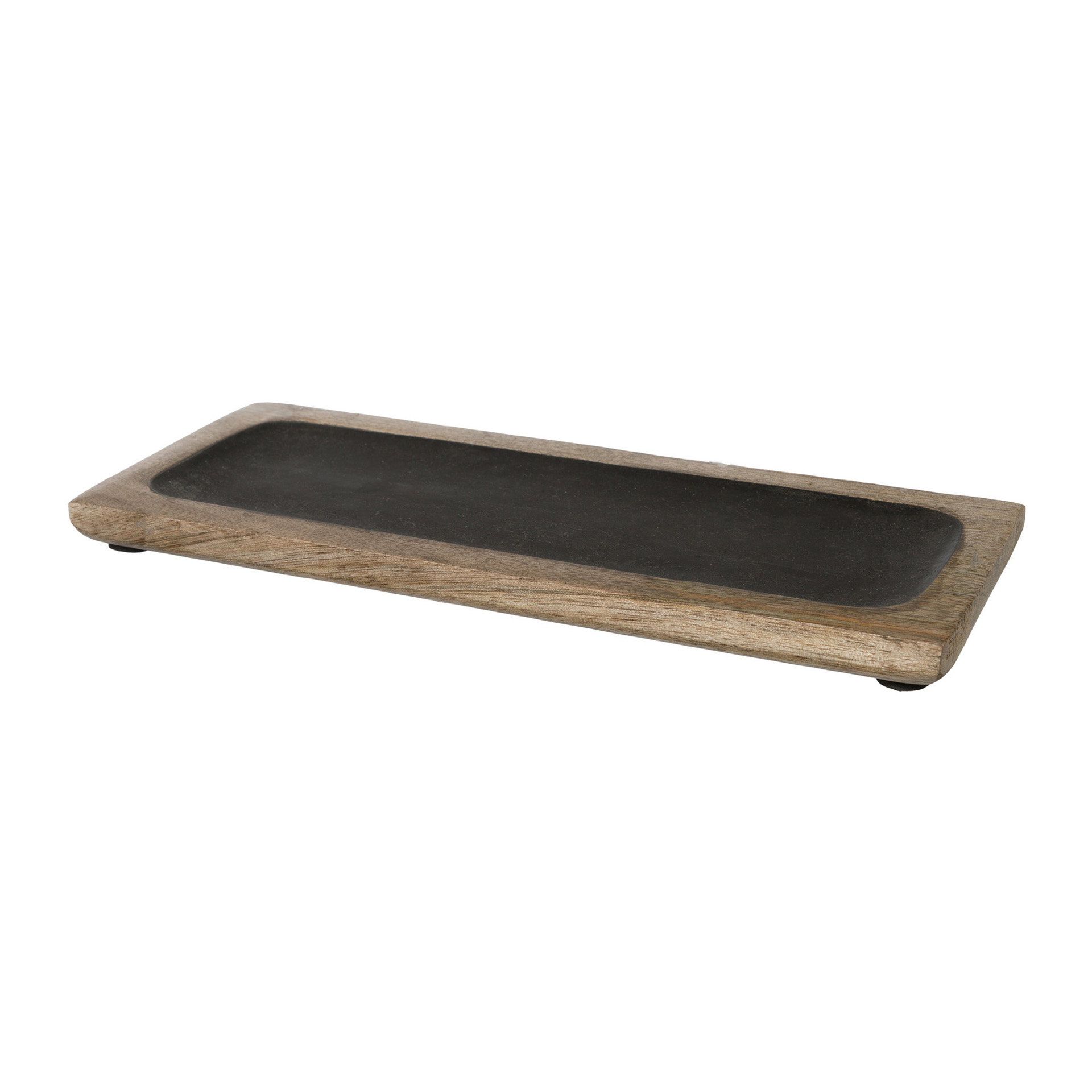 Holztablett Zement 30cm Deko