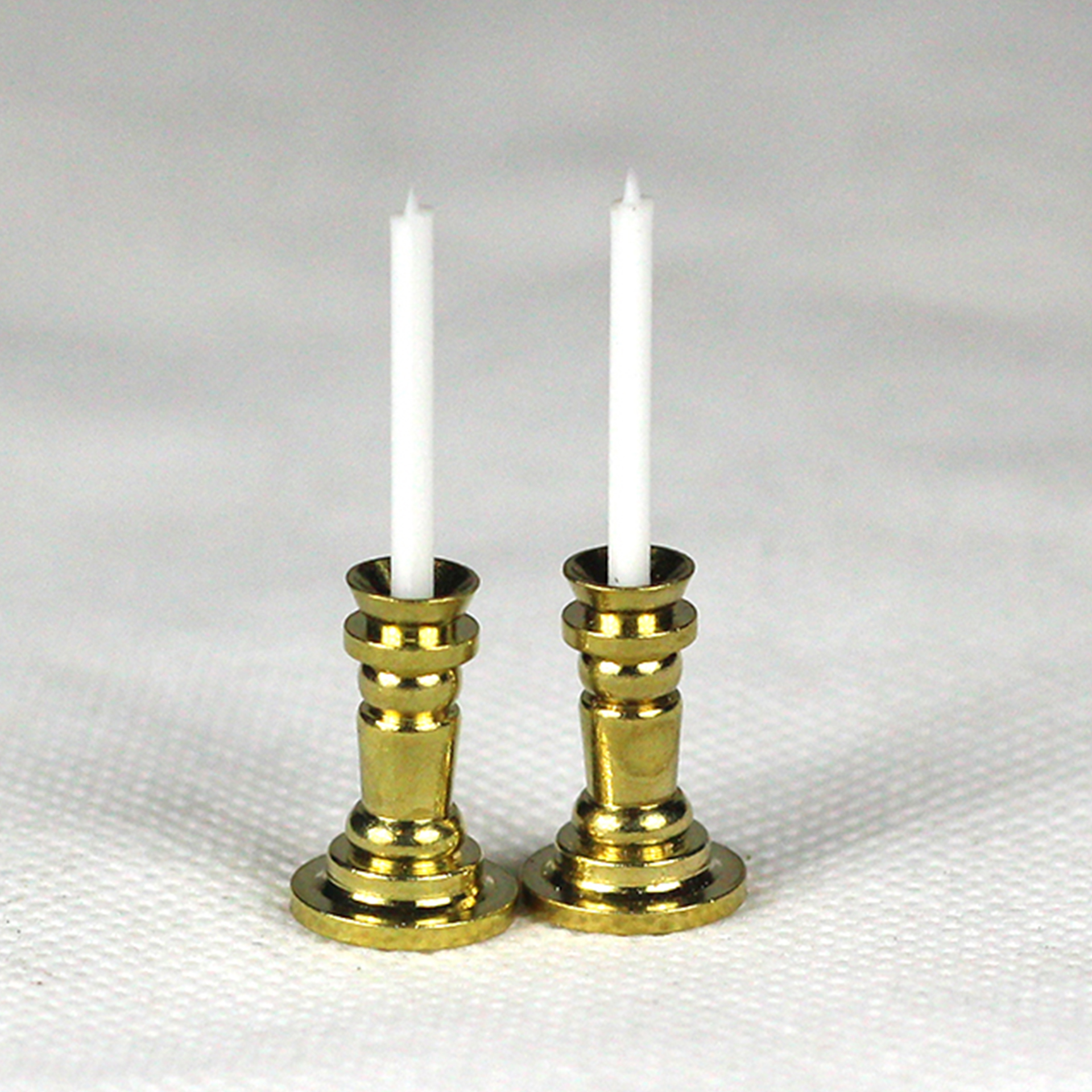Kerzenständer Set gold Krippenzubehör Wichtelzubehör