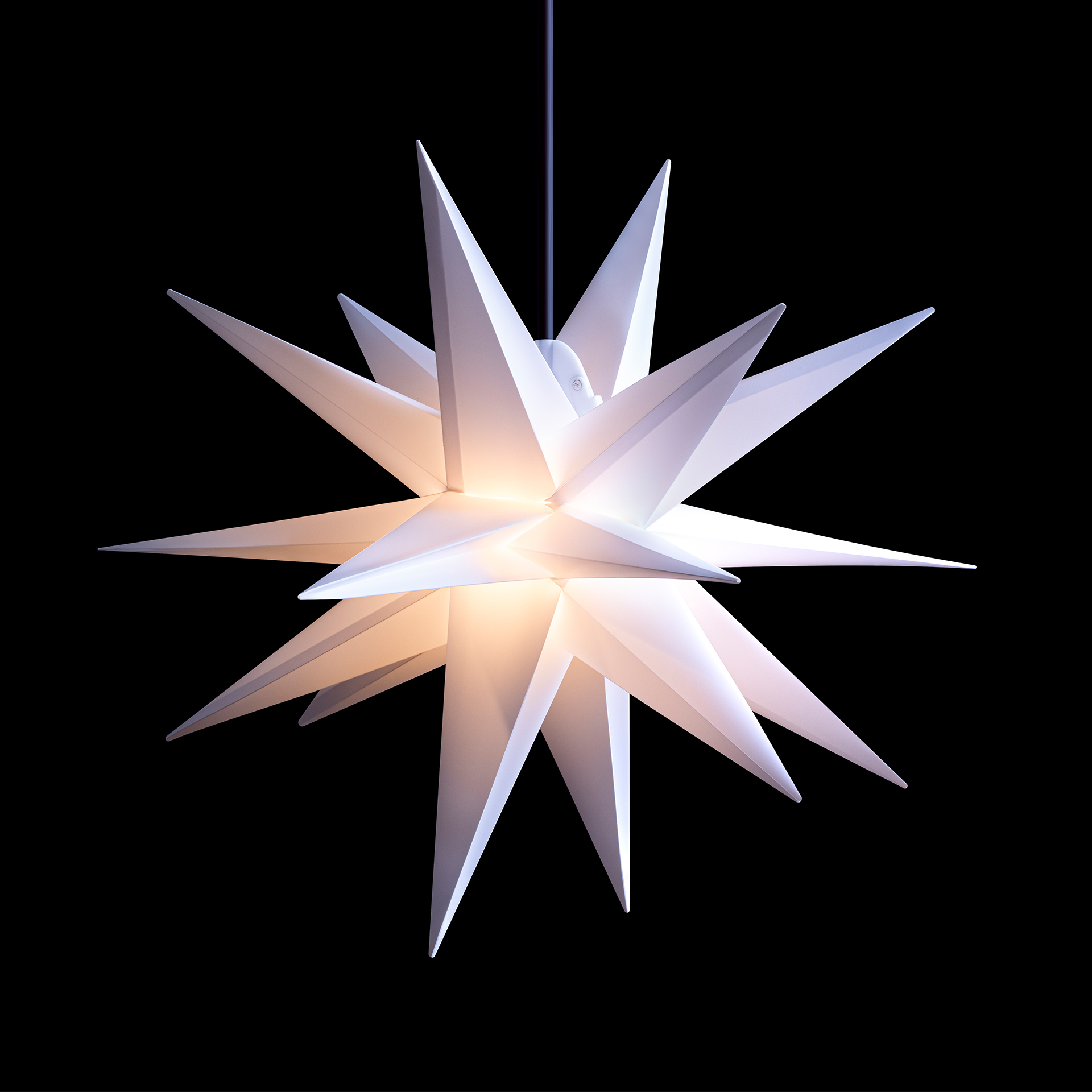 Leuchtstern 55cm Leuchtstern 18 Zacker weiß 55cm Weihnachtsdeko