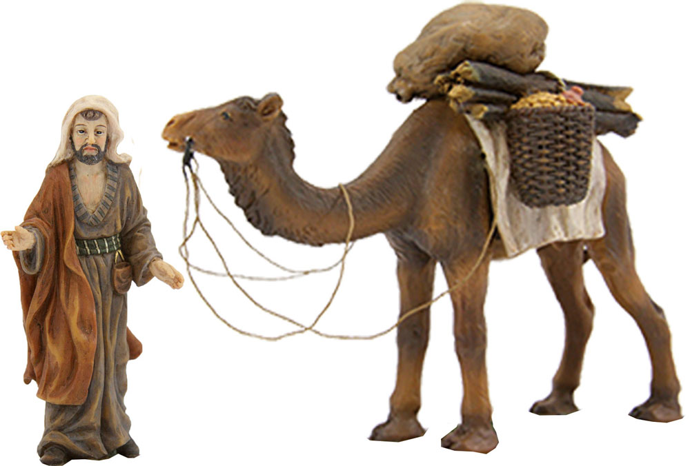 Kamel mit Treiber Krippenfigur