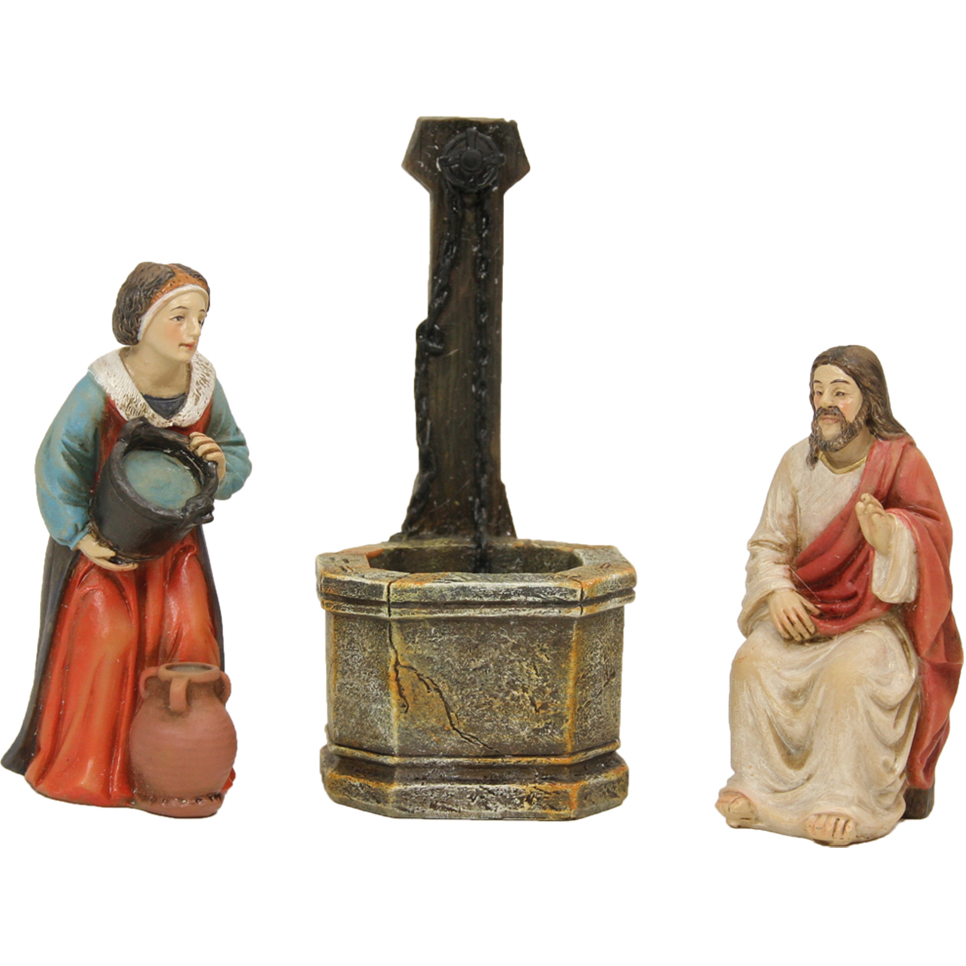 Jesus und Samariterin am Jakobsbrunnen Krippenfiguren aus der Passion