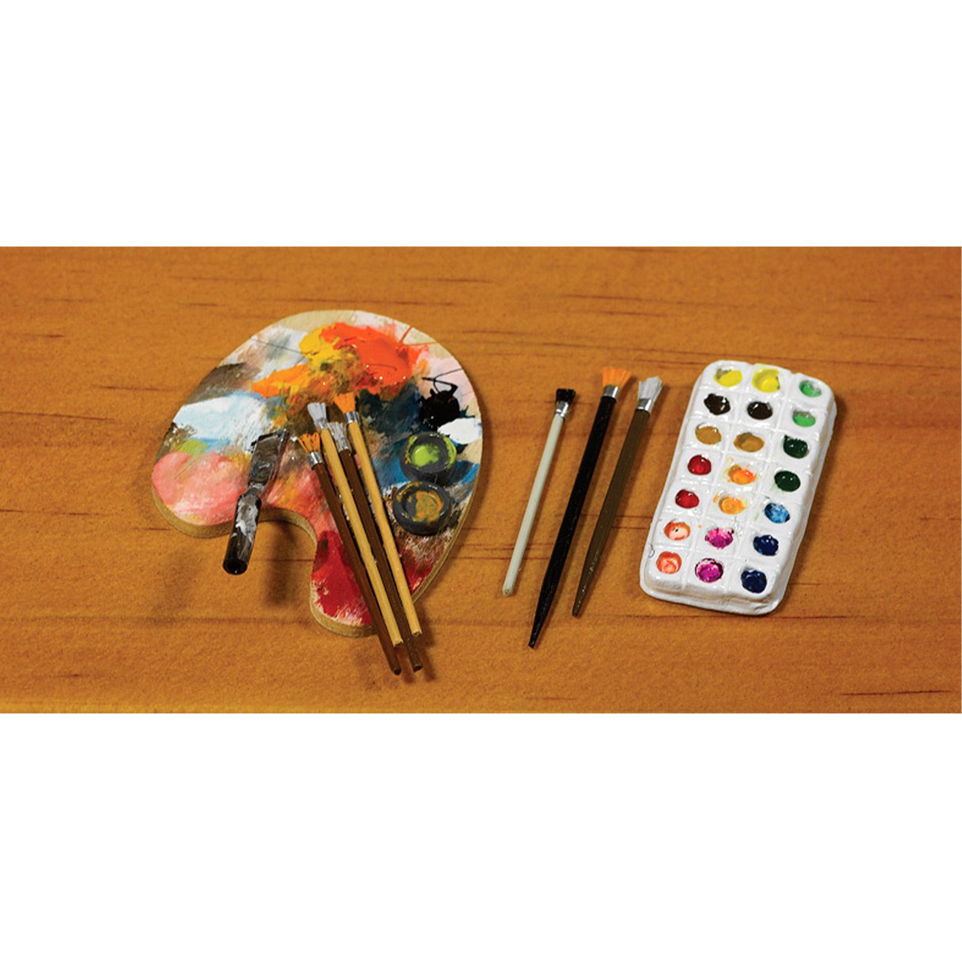 Malerpalette mit Pinsel und Farben Wichtelzubehör