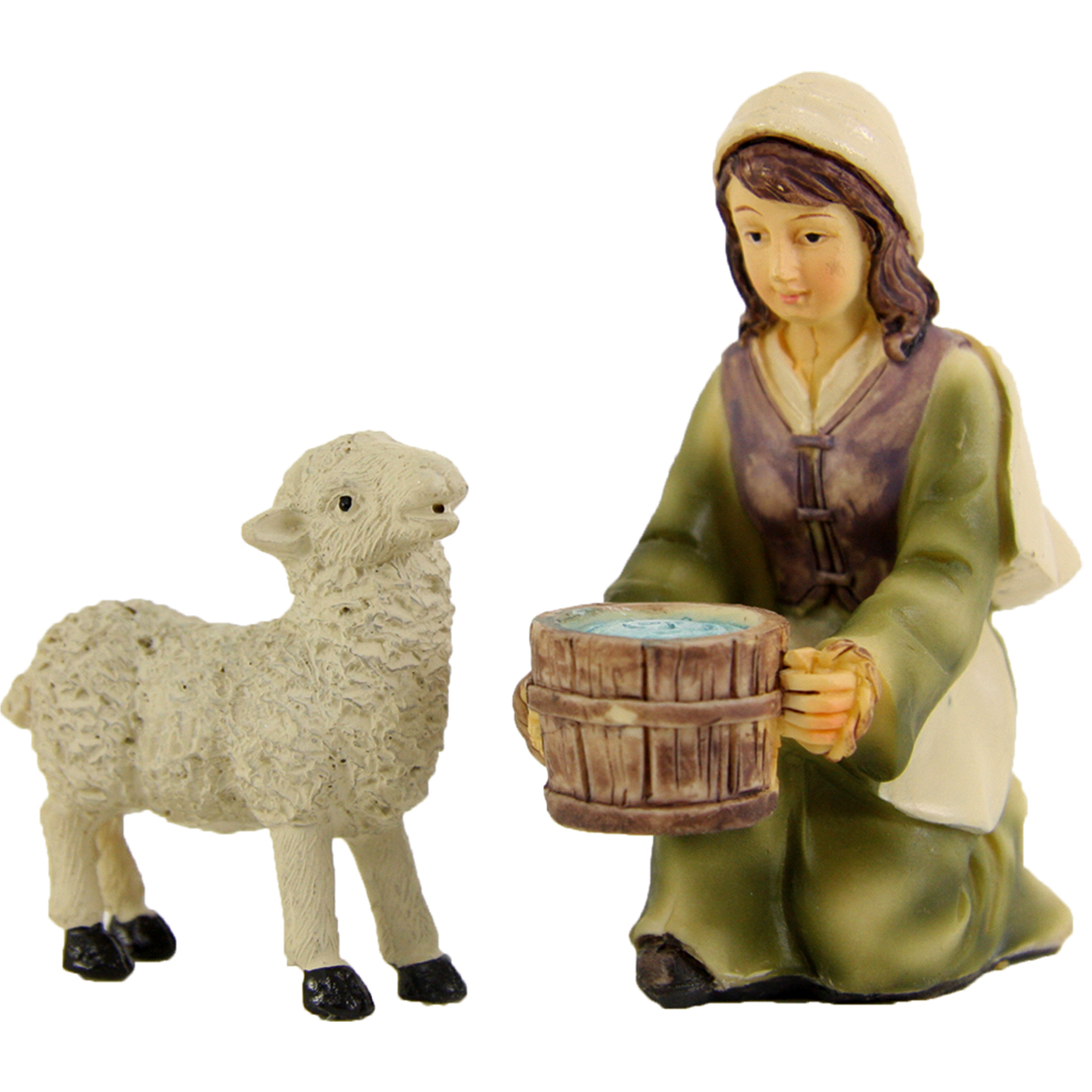 Magd mit Schaf Zusatzfigur Krippe