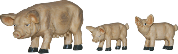 Hausschweine 3tlg. Höhe 3cm