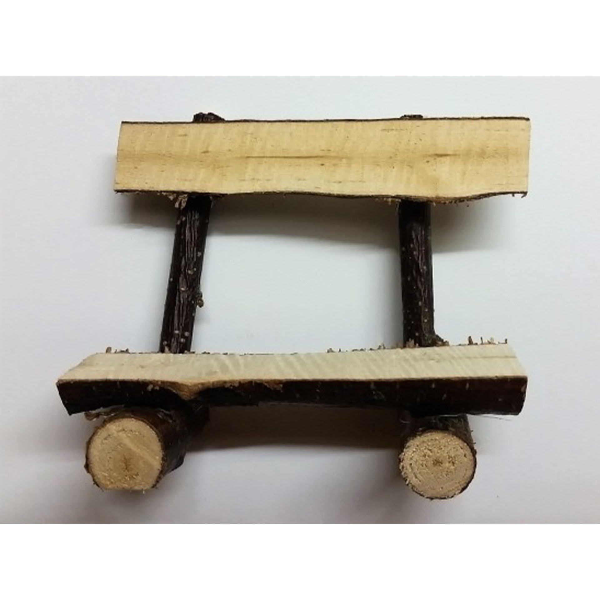 Holzblock-Bank mit Lehne Holzblock-Bank mit Lehne