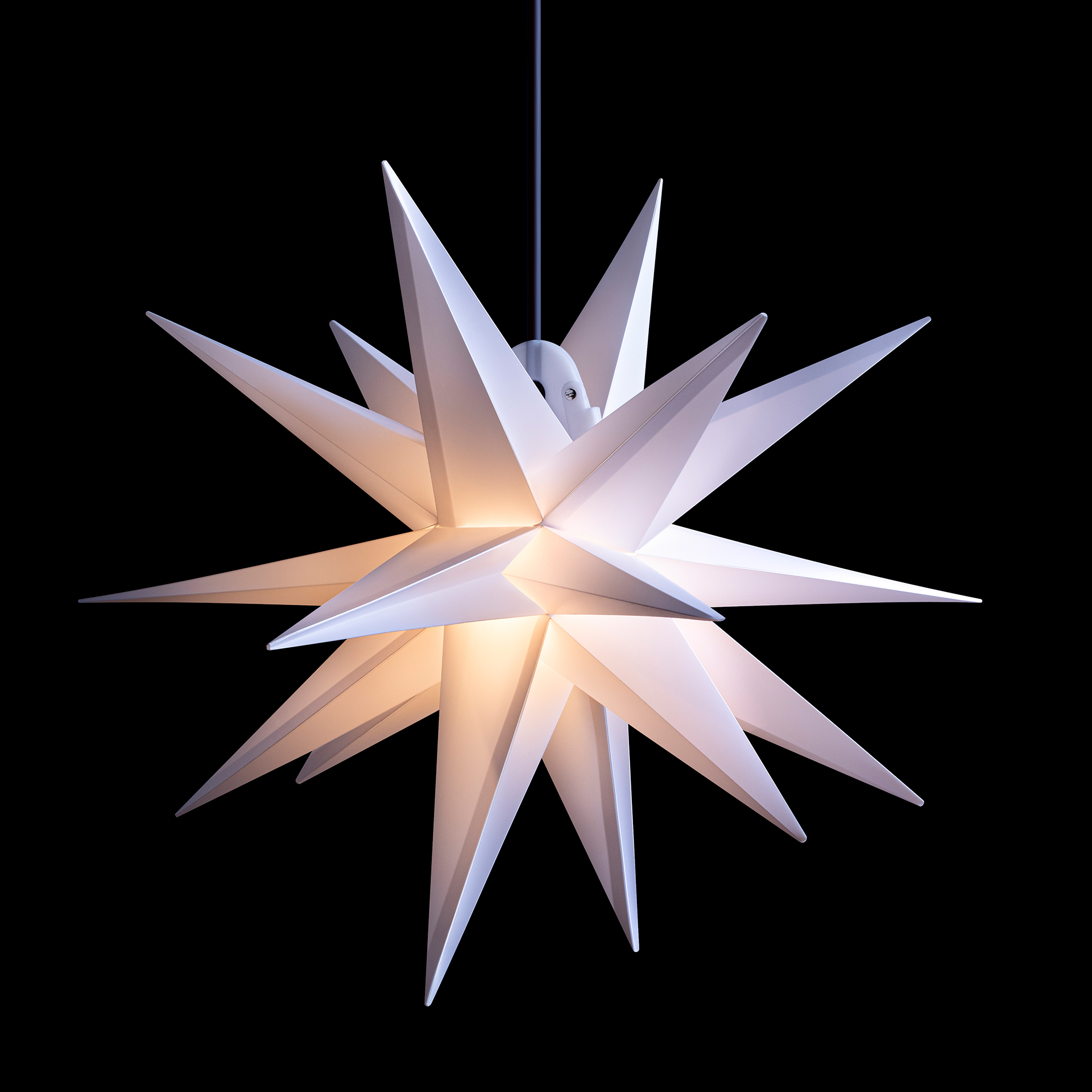 Leuchtstern 18 Zacker weiß 40cm Weihnachtsdeko