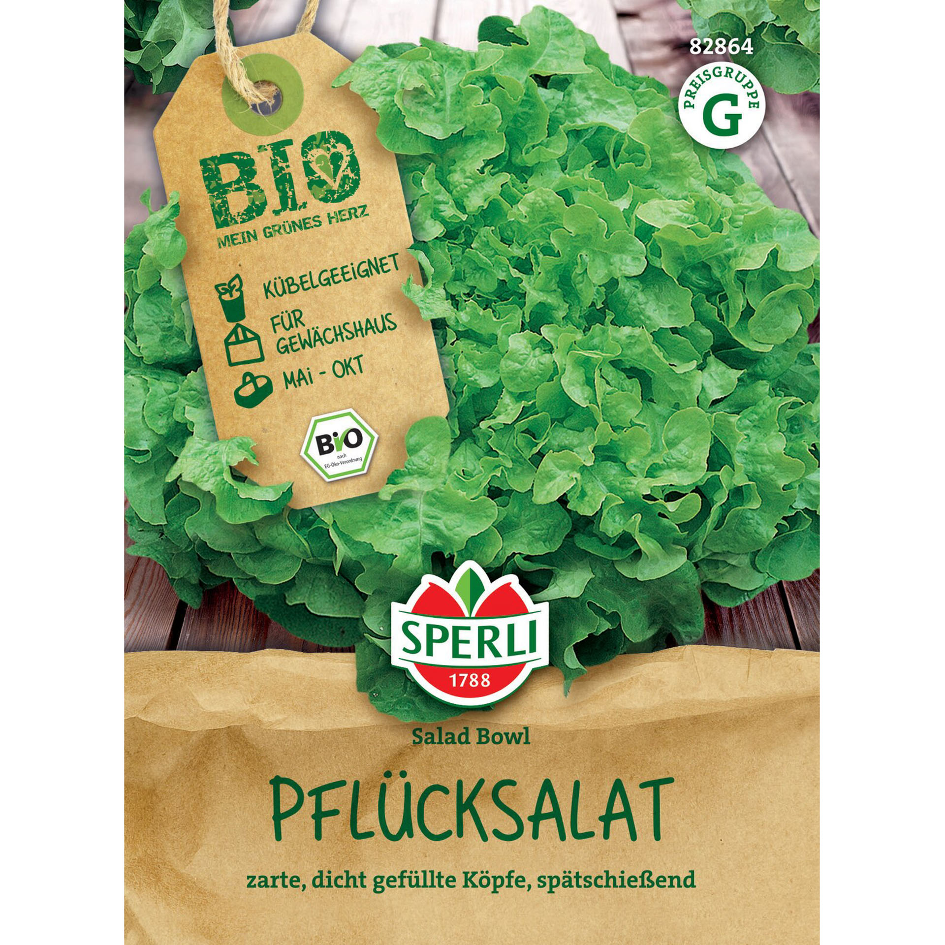 BIO Pflücksalat grün 'Salad Bowl', Gemüsesamen Essen, Kopfsalat, Pflanze, Produzieren, Gemüse