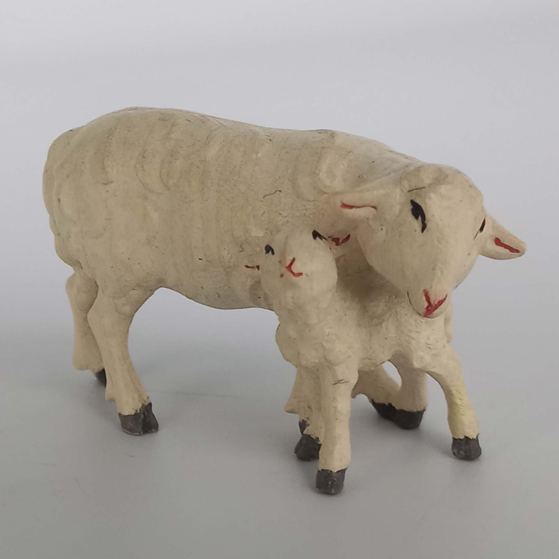 Holzfigur Schaf mit Lamm