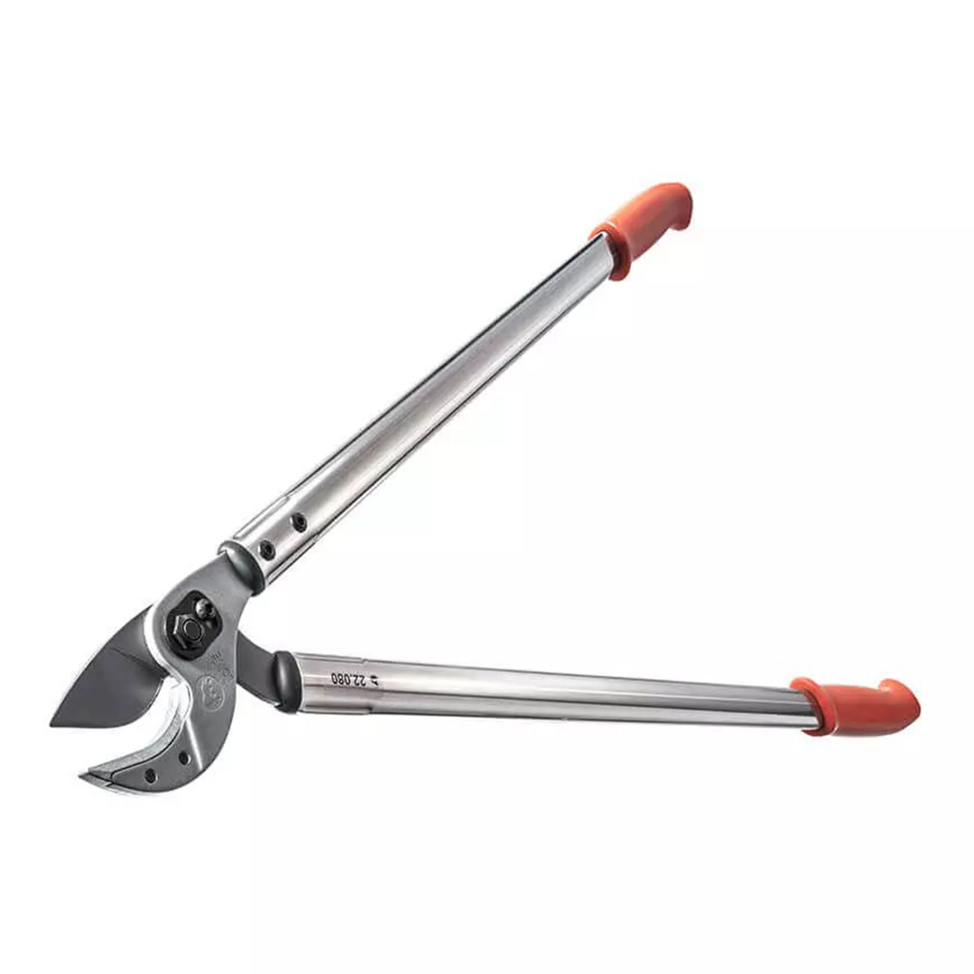 lange Astschere geöffnete Klinge, mit orangen Handgriffen