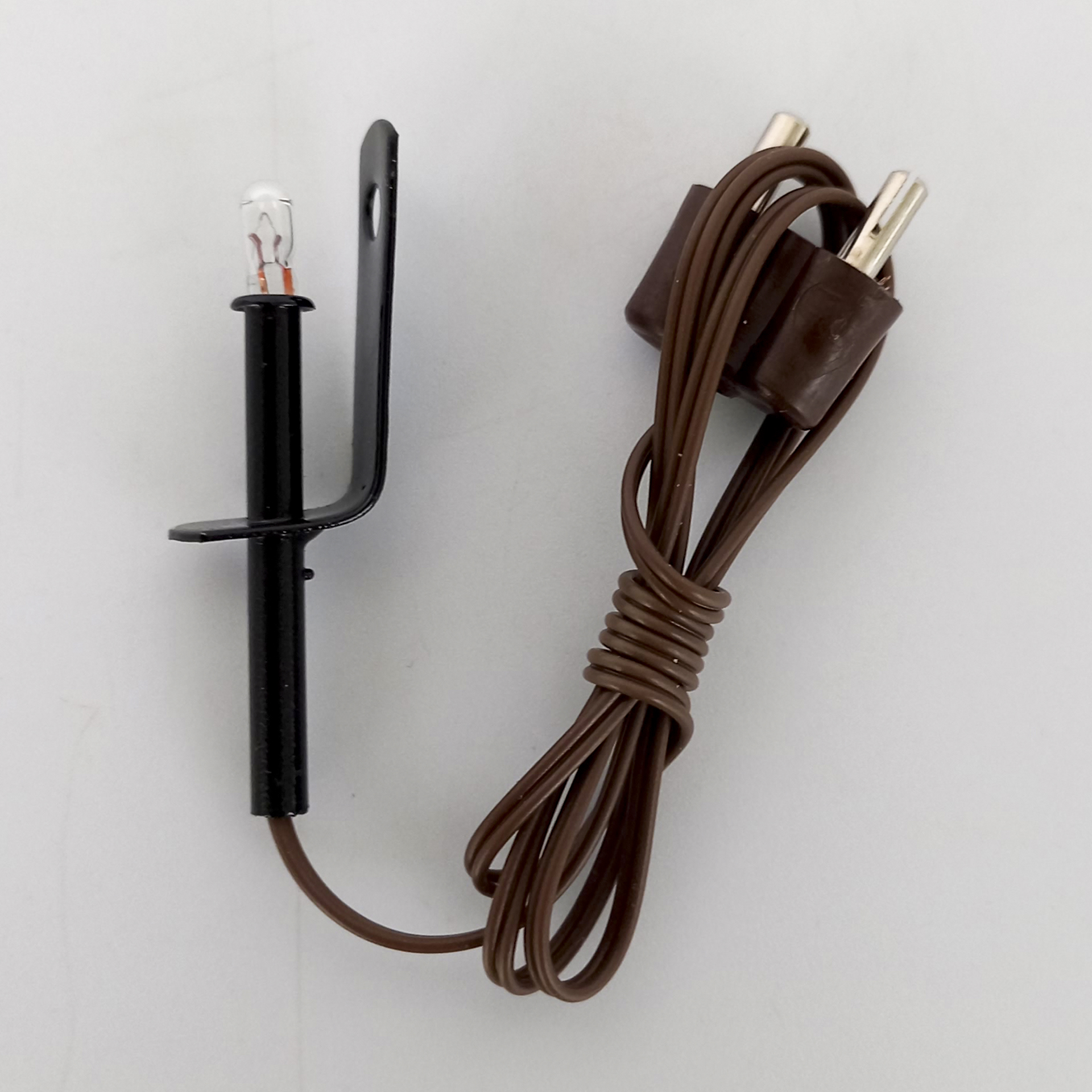 Fackel mit Halterung kleine Fackel in schwarz mit Halterung und braunem Kabel