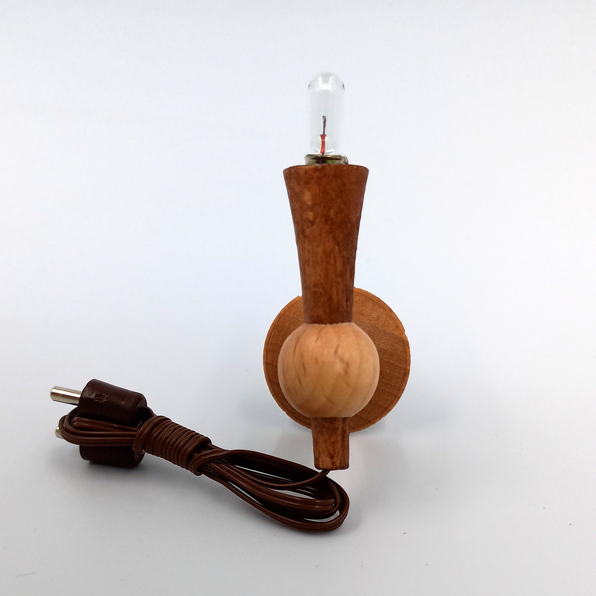 Fackel Holz mit Halter, Birnchen klar Holzfackel mit Halter und klarem Birnchen