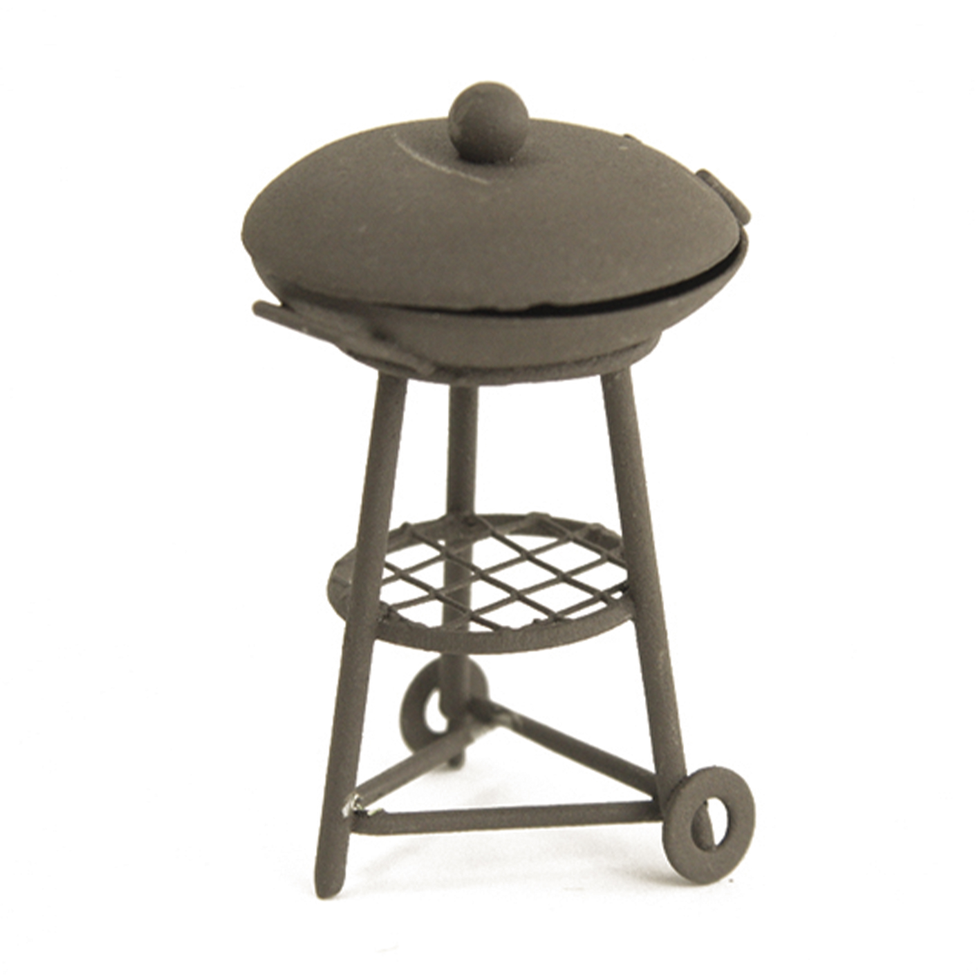 Grill rund braun Brauner Grill mit Deckel für den Wichtel und Minigarten
